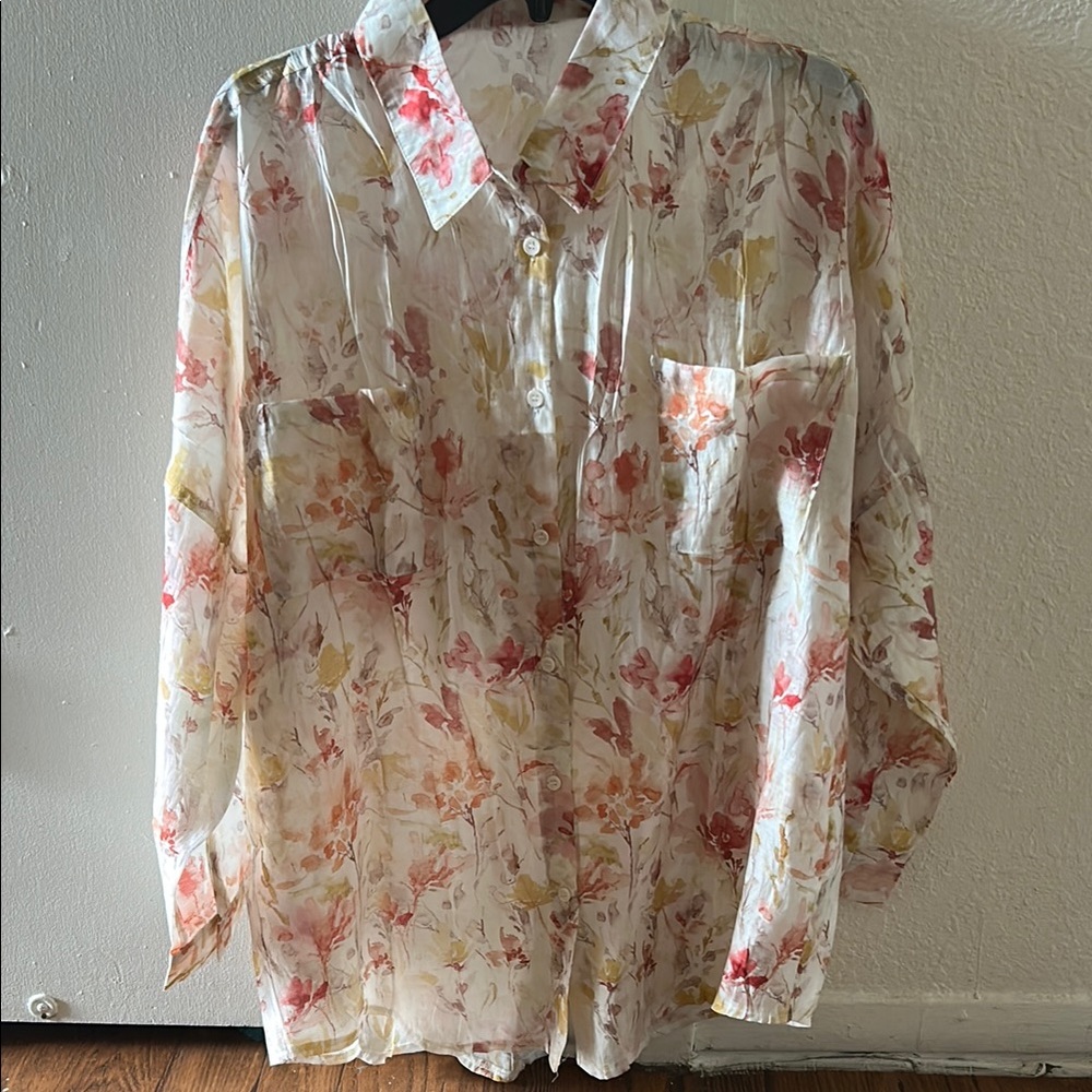 Womens Casual Long Sleeve Blouses Floral Print